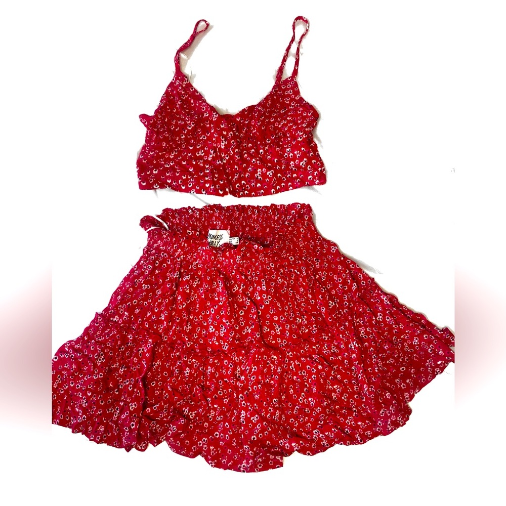2 piece floral skirt set